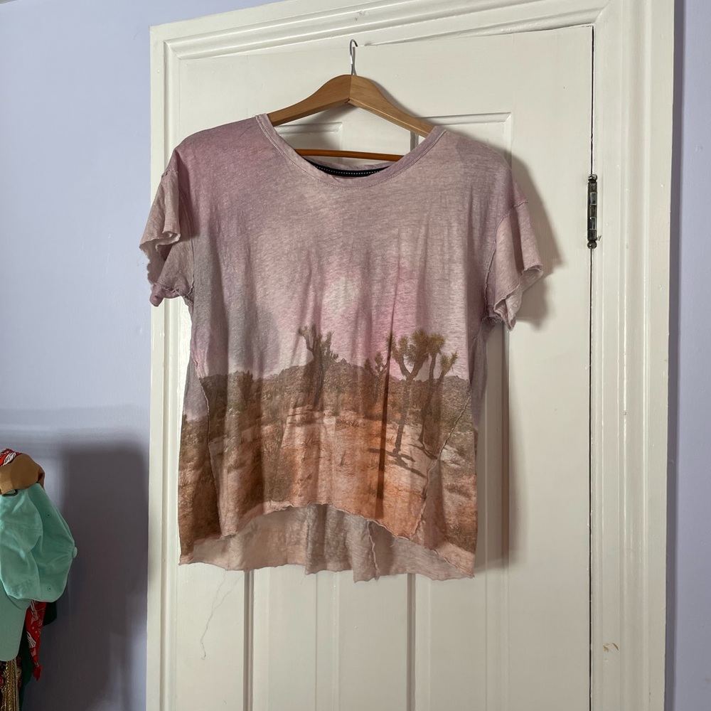 Pilcro Desert Scene Pink Tee